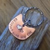 Cat lover copper and silver cat head keyring 