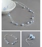 Powder Blue Floating Pearl Jewellery Set - Necklace, Bracelet and Drop Earrings - Image 1