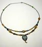 Multicolour Double-Strand Beaded Necklace with Radiating Heart Pendant - Image 5