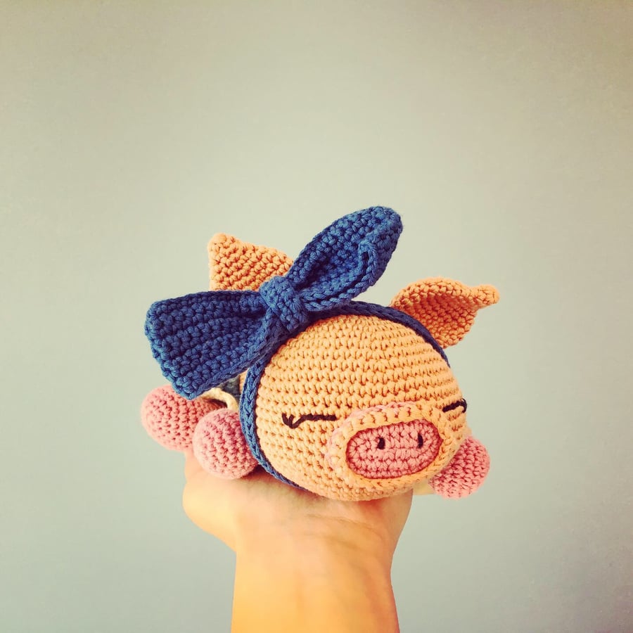 Daisy Mae Little Pig Handmade Toy Crochet