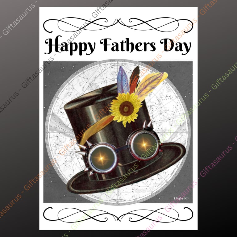 Personalised Fathers Day Card Wiccan Pagan Wiccan Gothic Fantasy Art Steampunk