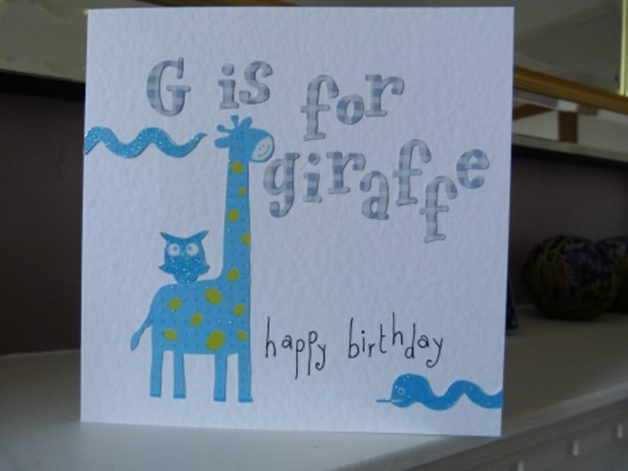 Childs  Giraffe Birthday Card