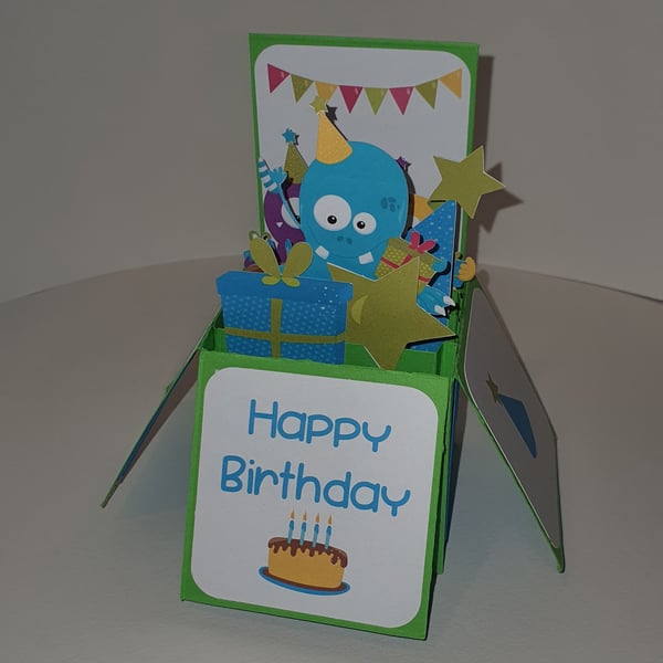 Cheeky Monster Birthday Box Card - can be personalised