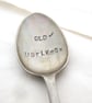 Old but not useless coffeespoon, handstamped vintage stainless steel