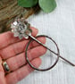 Copper and Sterling Silver Flower Shawl Pin - Image 2