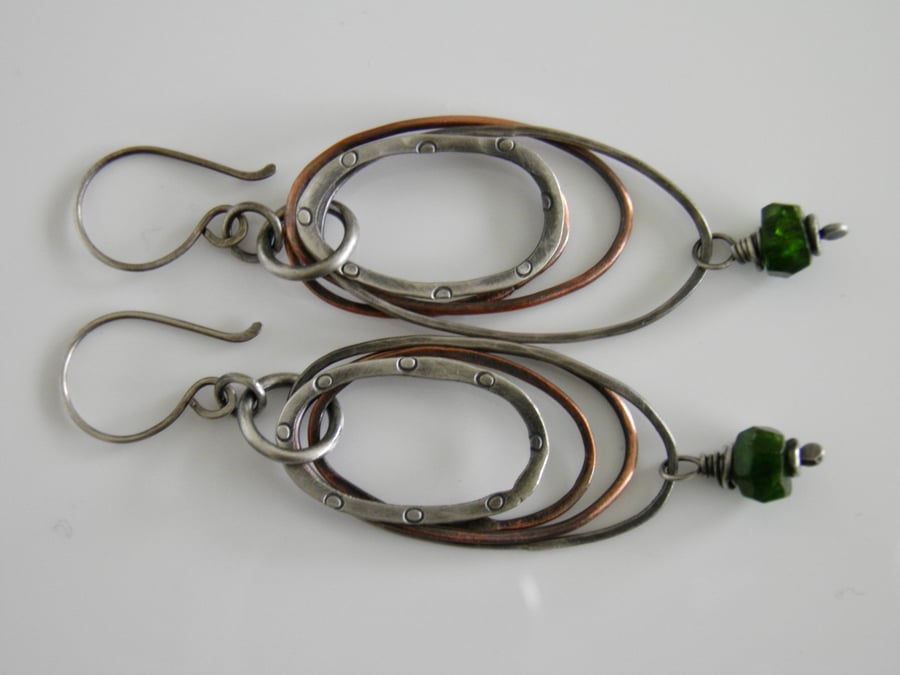 Russian Green Chrome Diopside Earrings 