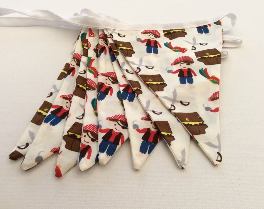 Pirate Bunting, Handmade, Parrots, Treasure, Party, Bedroom Decoration 