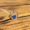 Handmade Welsh Cornflower Blue Sea Glass & Silver pendant & Silver Necklace