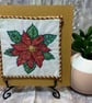 'Festive Pointsettia' Textile Christmas Card - Image 1