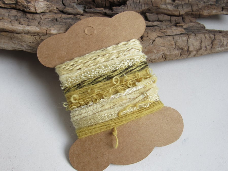 Small Bright Yellow Weld Natural Dye Textured Thread Pack