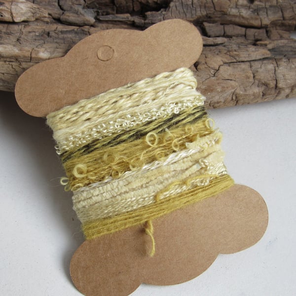 Small Bright Yellow Weld Natural Dye Textured Thread Pack