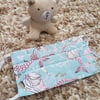 Child face covering – light blue mermaid print material