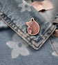 Armadillo wooden pin badge, gift for animal lover, cute brooch. - Image 2