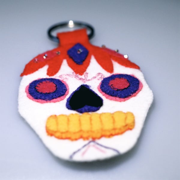 Mexican Sugar Skull Key Ring