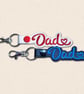 Dad Keyring - Embroidered Heart Faux Leather Gift for Father's Day