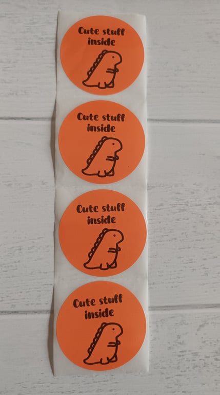 50 'Cute Stuff Inside' Thermal Printed Stickers (19O)