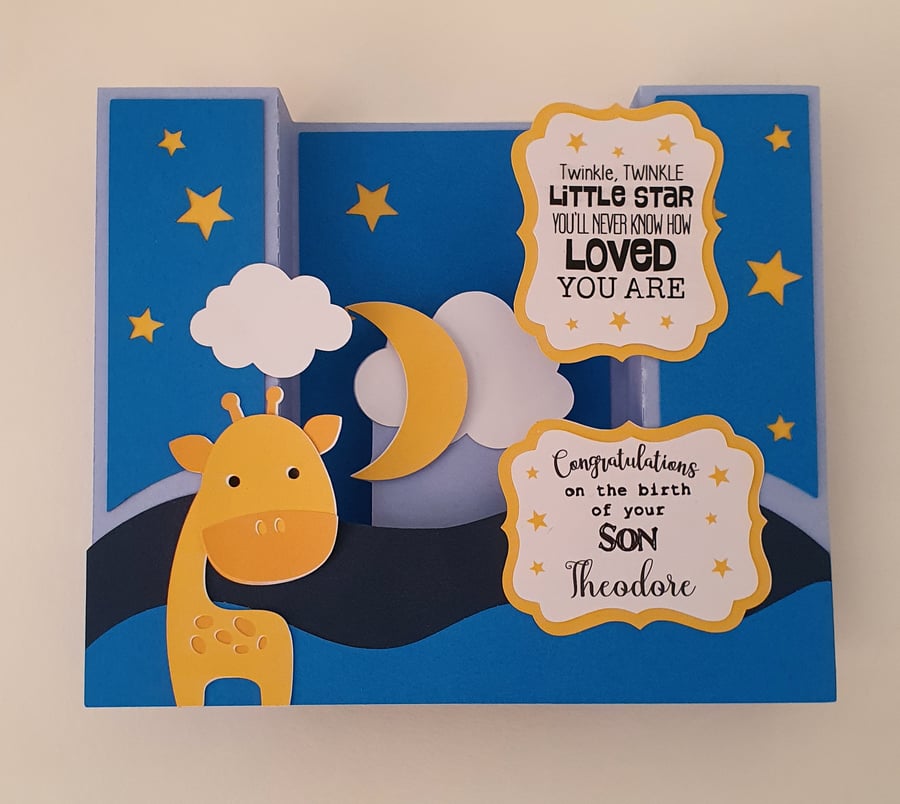 Twinkle Twinkle New Baby Card - can be personalised