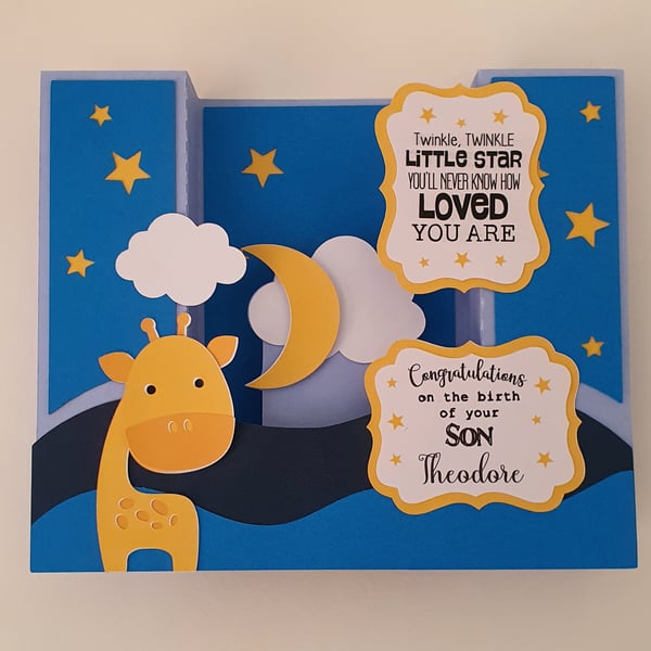 Twinkle Twinkle New Baby Card - can be personalised