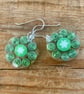 Resin green boho dangle earrings green.