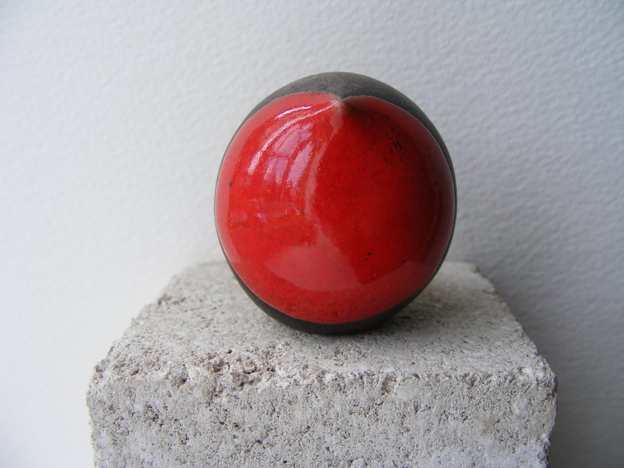 Baby raku fired robin (1)