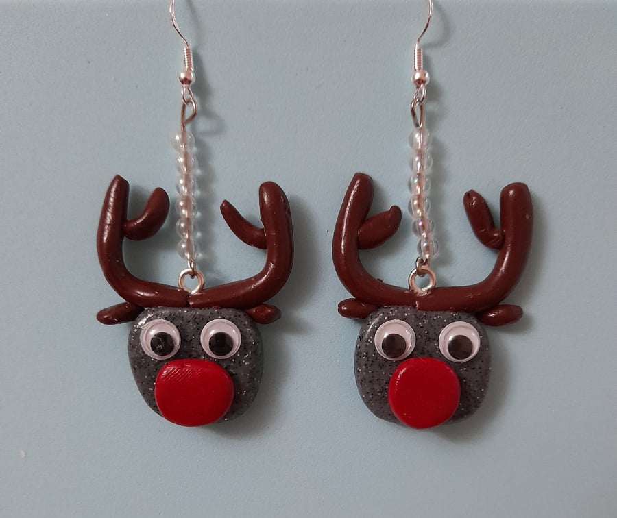 Reindeer christmas earrings