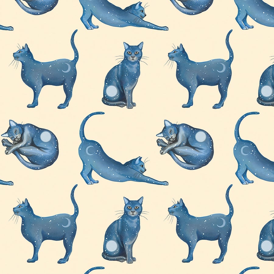 Cat wrapping paper 2 X sheets - recyclable, beautiful gift wrap, cat lovers 