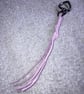 Lavender Suede Keyring - Bag Charm with Gunmetal coloured Heart-shaped Carabiner