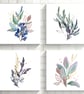 Watercolour leaves wall prints, purple plants wall decor, leaf wall art prints - Image 4