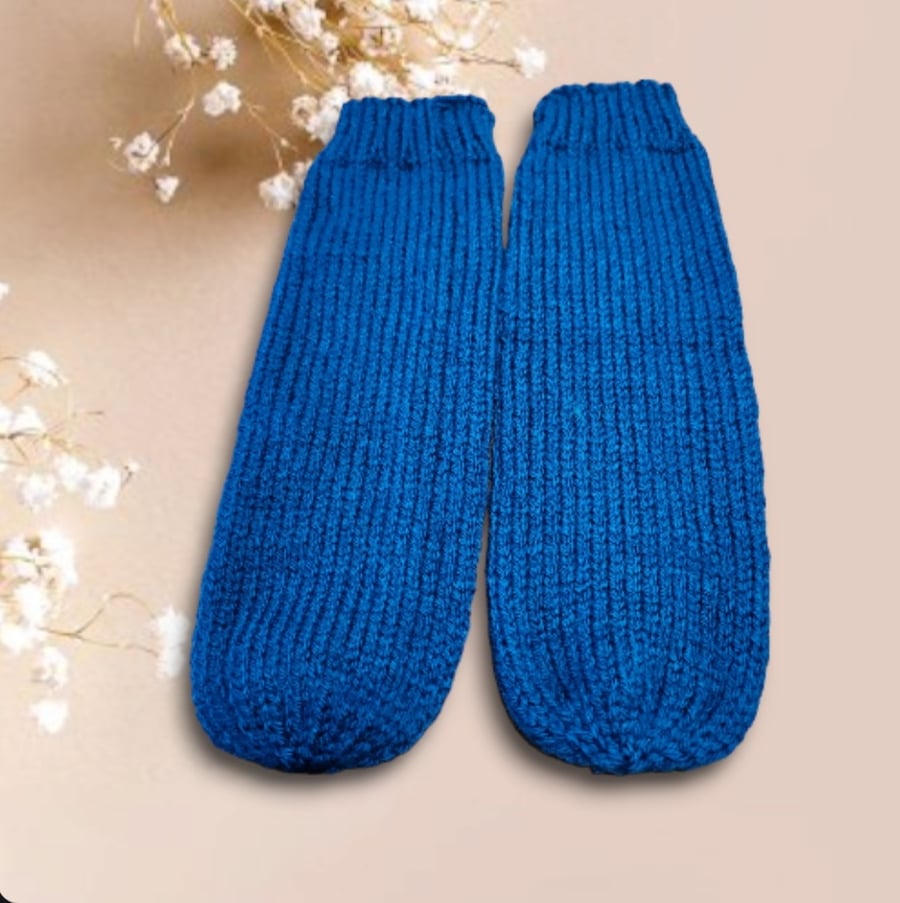 Hand knitted chunky anklet tube socks bed socks lounge socks 