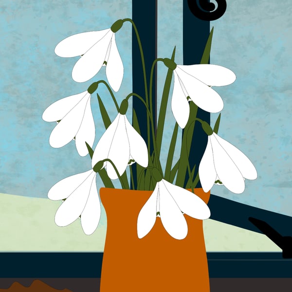 Snowdrops - flower art print