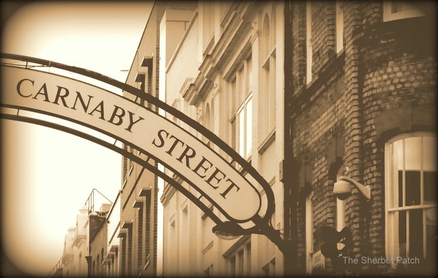 Carnaby Street.  A photographic print measuring 18.5cm x 27cm.