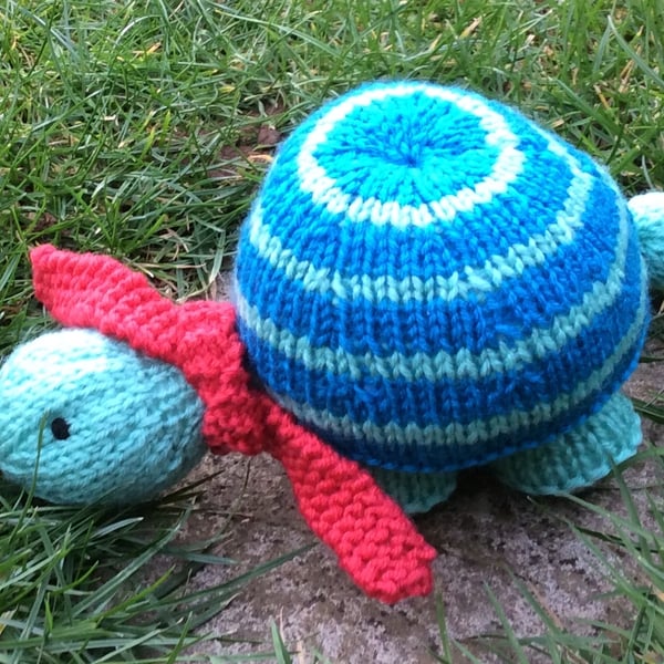 Hand Knitted Striped Tortoise 