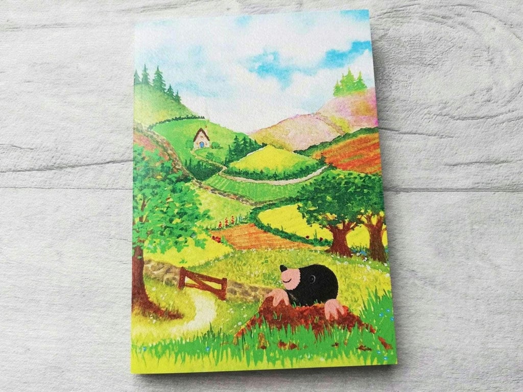 A6 Lined Notebook, Mole In The Countryside