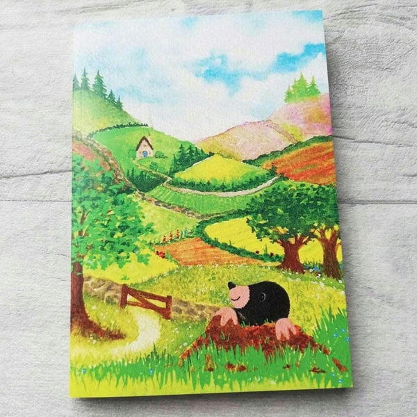 A6 Lined Notebook, Mole In The Countryside