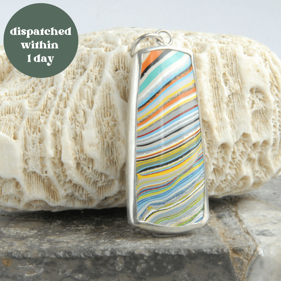 Trapezoid pastel boatite pendant