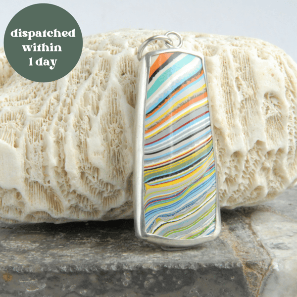 Trapezoid pastel boatite pendant