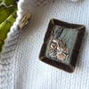 Hare - textile brooch