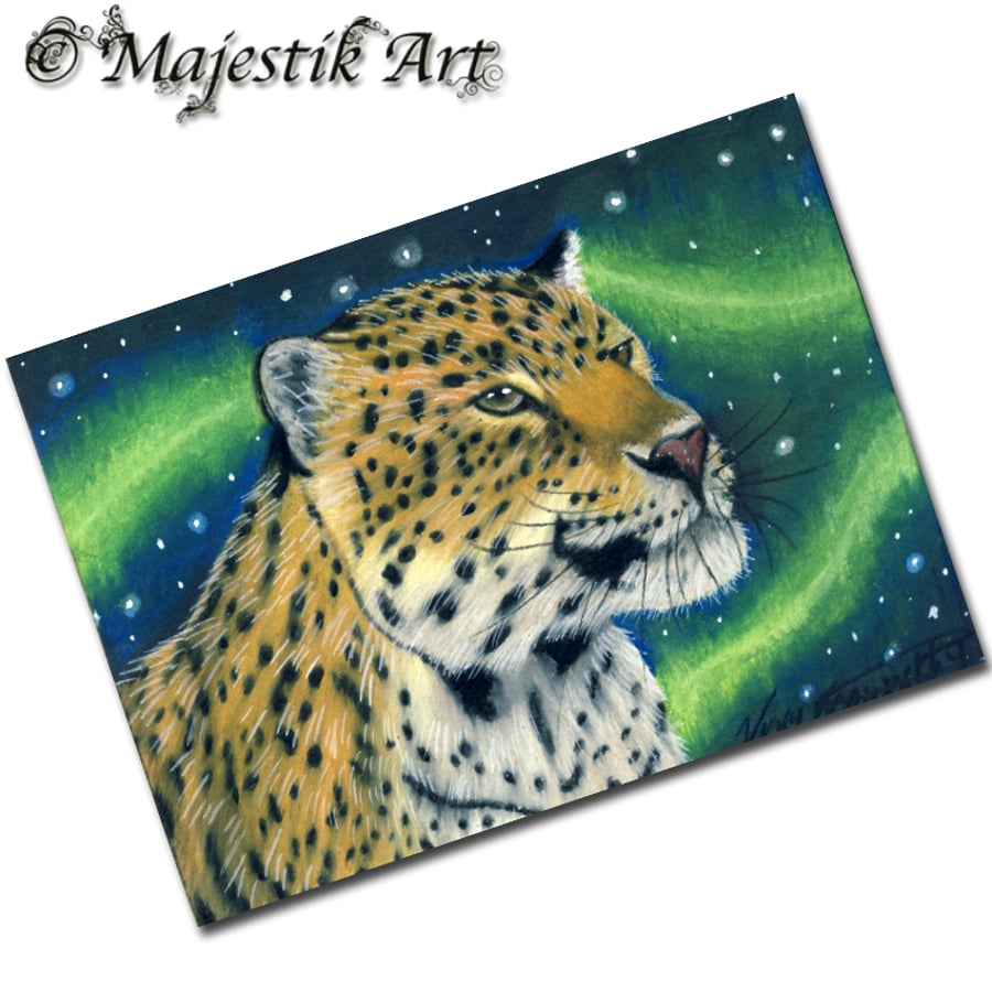 Archival ACEO Jaguar Print 'Aurora' By V Kenworthy