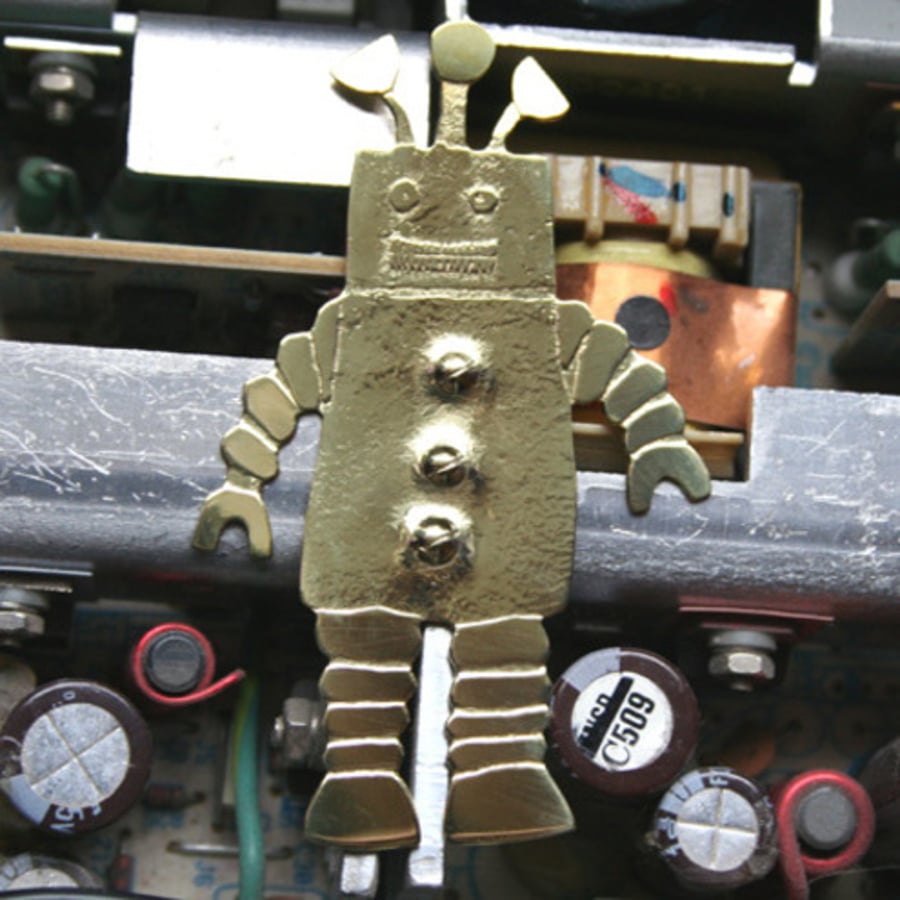 robot brooch