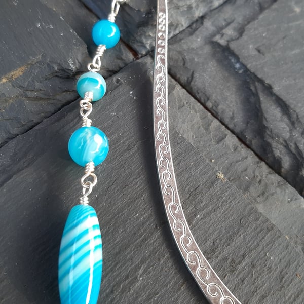 Turquoise Stripe Agate Bookmark