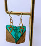 Walnut & Resin Rectangle Earrings. - Image 5