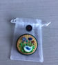 Hand Embroidered Blue Bird Brooch - Image 4
