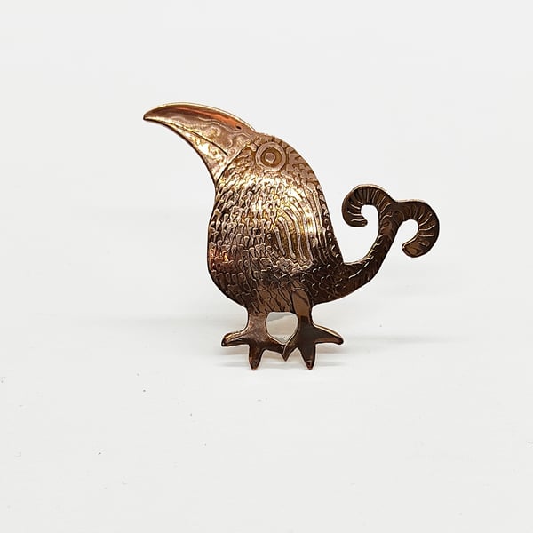 bird brooch curly tailed inch bird