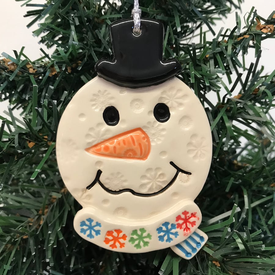 FAULTY Ceramic Snowman Christmas decoration (FAULTY)