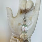Mother of pearl and fluorite dangly earrings 