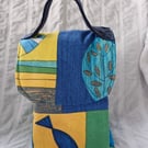 Younger child size  cool bag or lunch bag with insulated facing and fish print