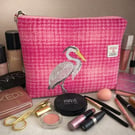 Harris Tweed Makeup Pouch with Embroidery