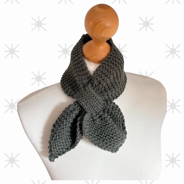 Hand knitted Ascot scarf