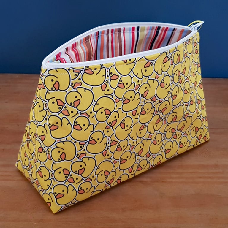 Cute Duck Multi Purpose Zipper Bag - Toiletries Craft And Storage Pouch