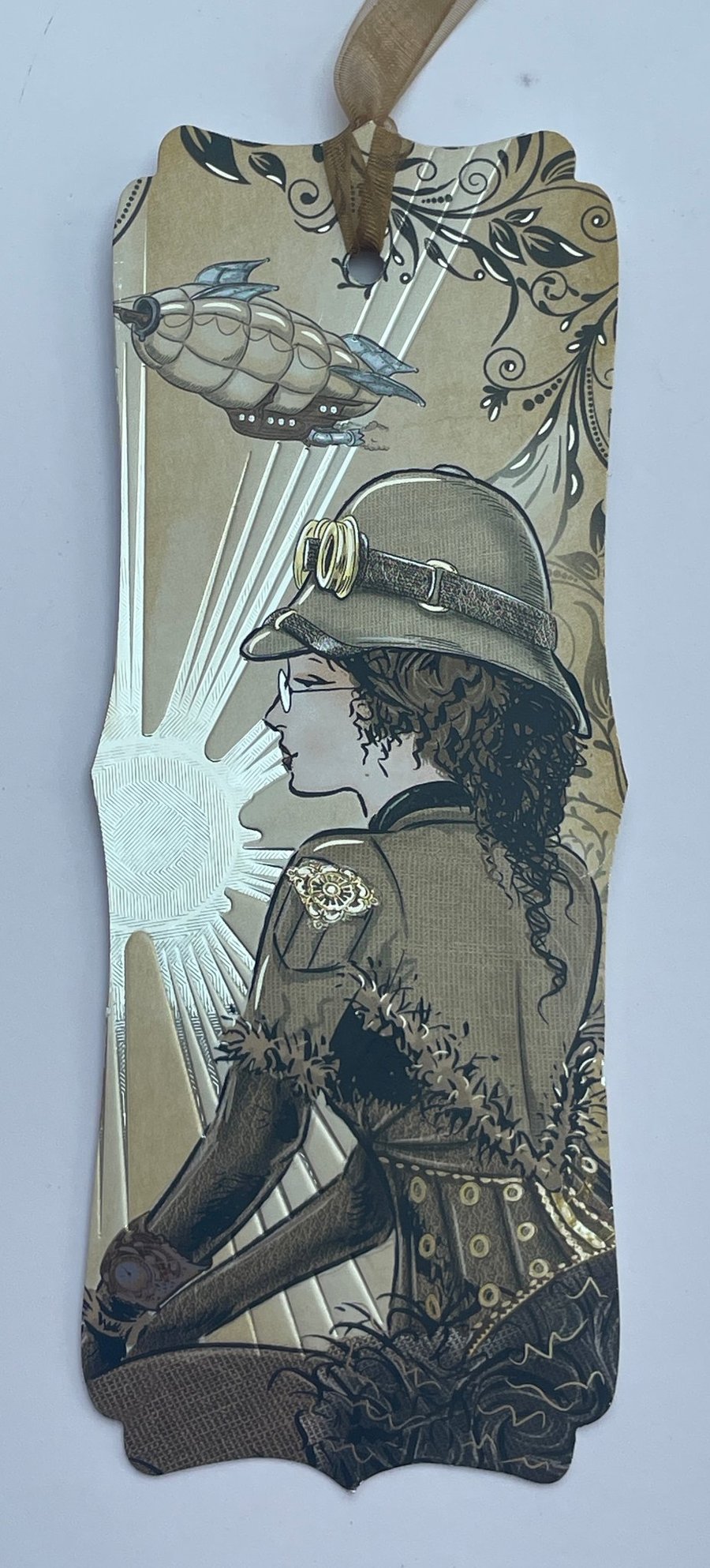 Glamorous Steampunk lady bookmark